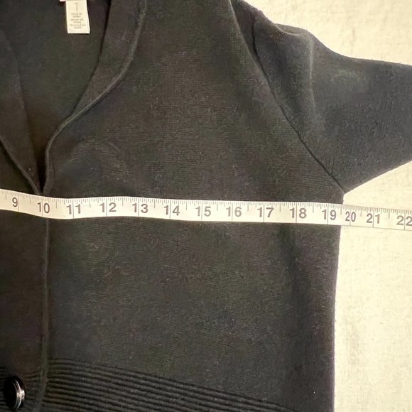Chico's Women's Sweater Cardigan Single Button Black Rayon Blend Size Medium - Picture 6 of 8